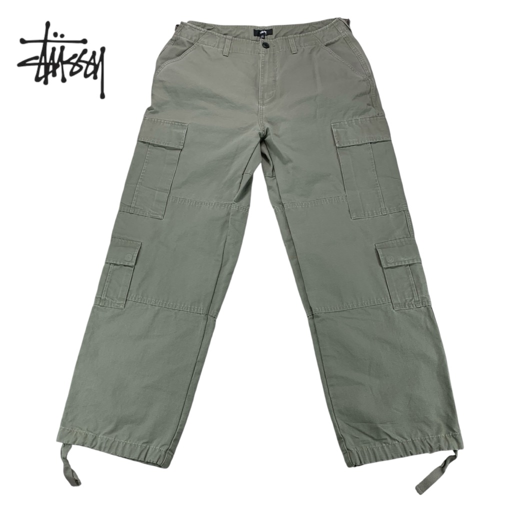 Stssy Men’s Size 32 Cargo Pants Olive Green Ripstop Utility Military Style Nwot